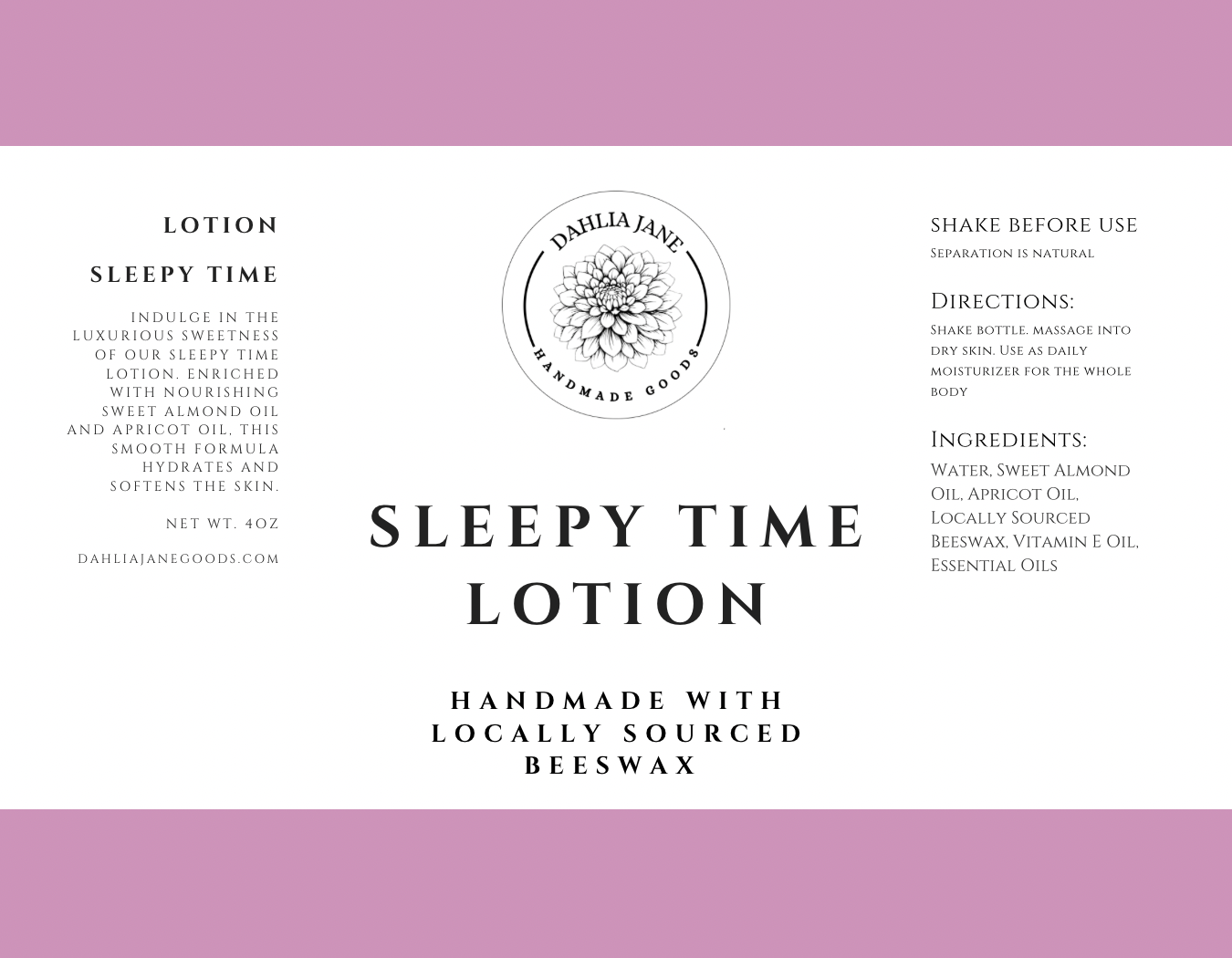 Sleepy Time Lotion