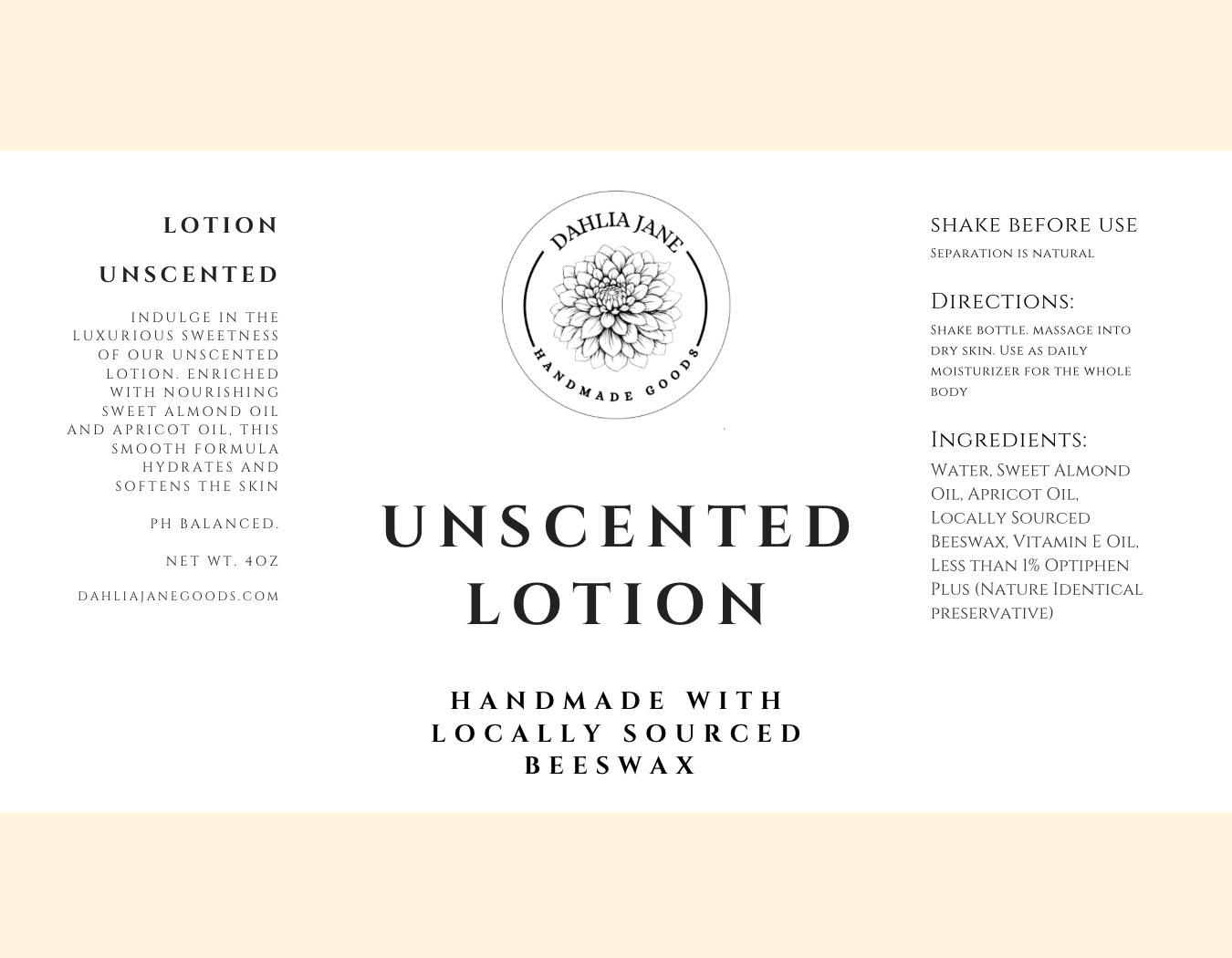 Natural Lotion (4oz)